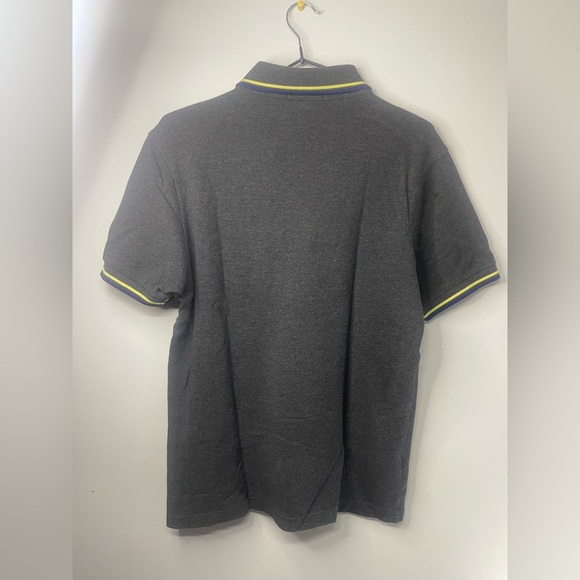 Fred Perry Charcoal Polo with Yellow Trim - Picture 3 of 4